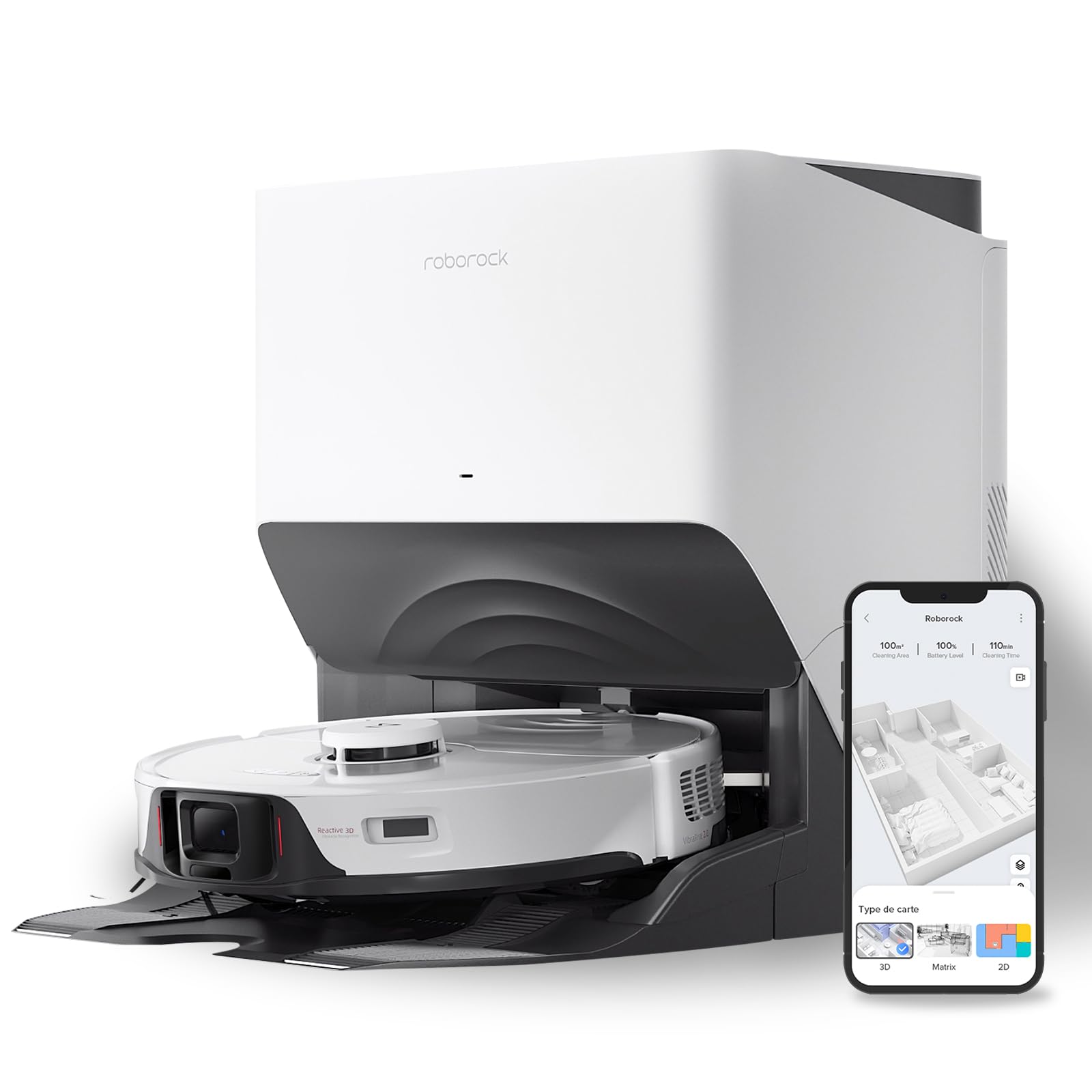 roborock S8 Pro Ultra Robot Aspirapolvere Lavapavimenti, Svuotamento/Lavaggio/Asciugatura/Pulizia Della Stazione/Rabbocco Automatico, Reattivo 3D, 6000Pa (Ricondizionato)