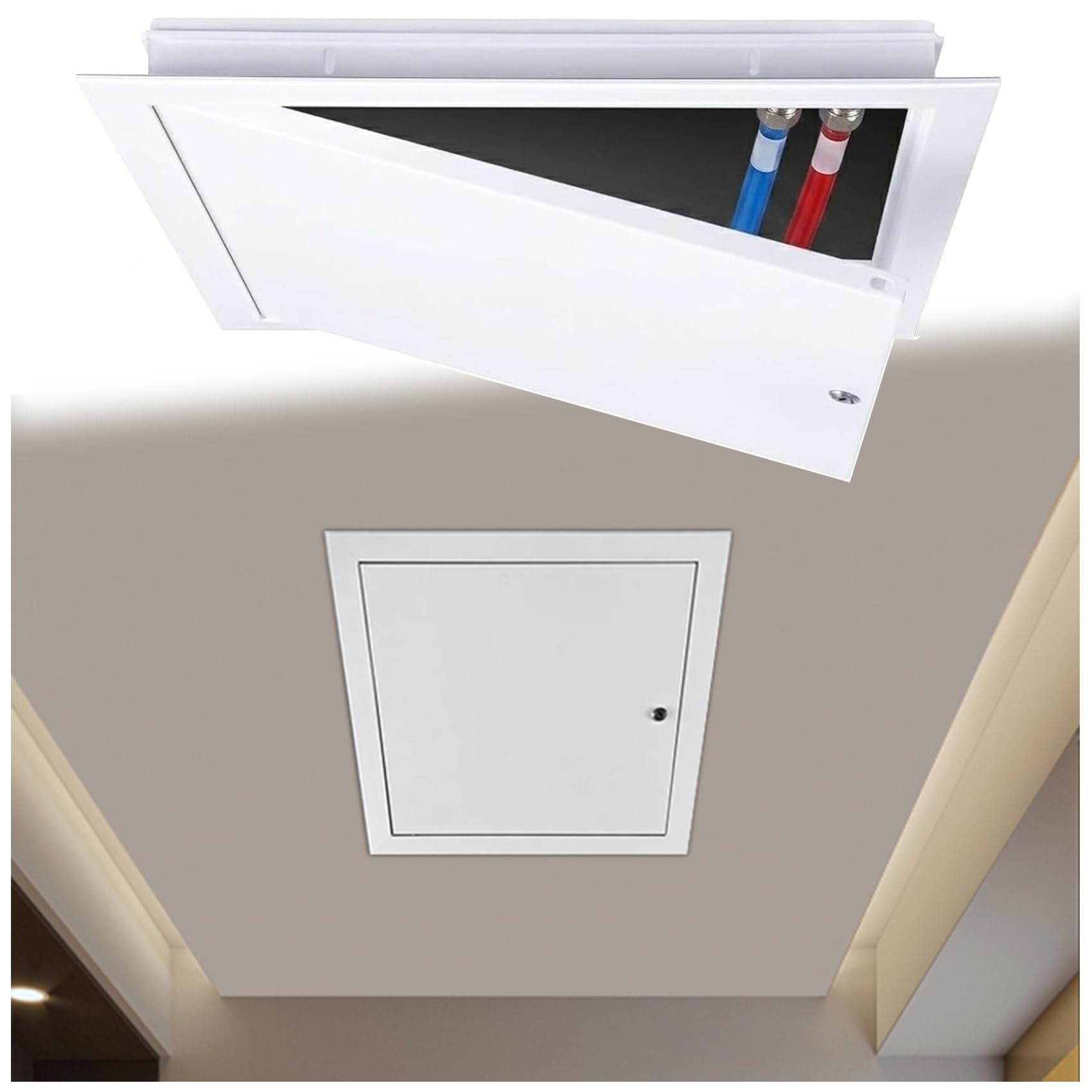 Trampilla pladur impermeable 75x85cm con compuerta de inspección metálica