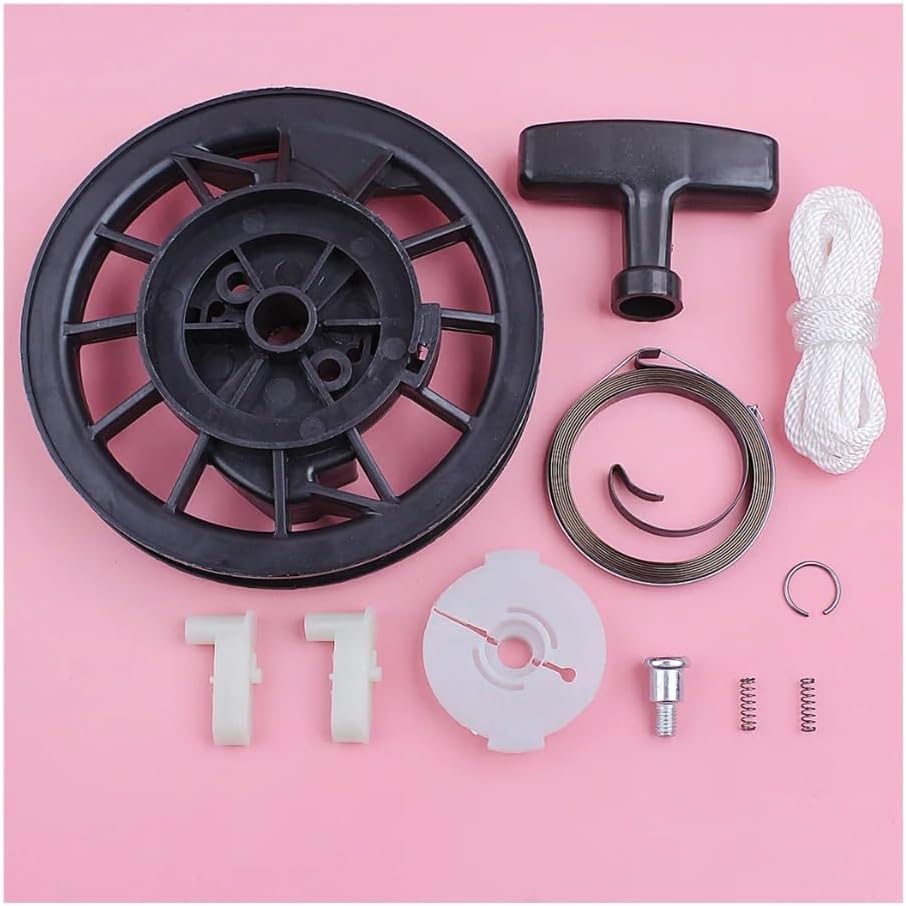 Recoil Starter Pulley Spring Handle Grip Rope Pawl Kit Fit for GX120 GX160 GX200 Lawn Mower Engine Replace Spare Part