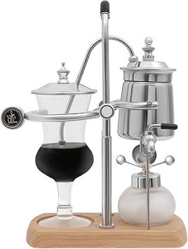 Balance Siphon Coffee Maker Vintage Coffee Maker Gravity Coffee Makers Elegant Retro-Style Design 400ml/13.53oz Capacity Silver