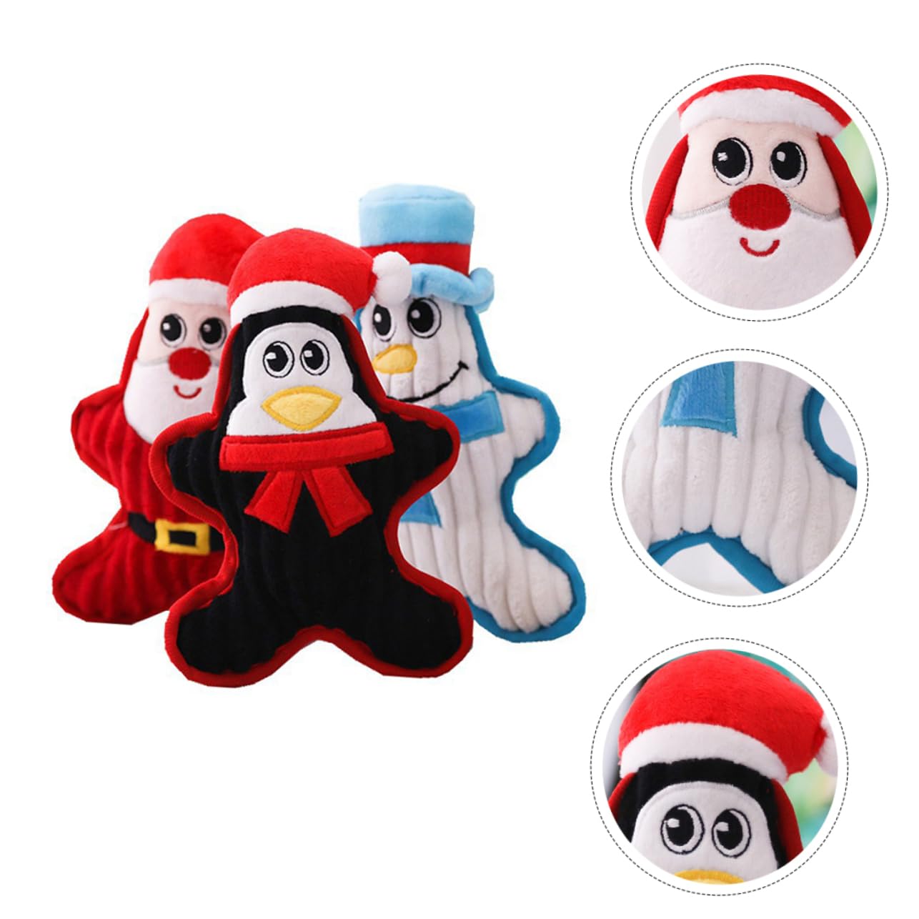 minkissy 6 Piezas de Juguete para Perros y Mascotas, Juguete Interactivo para Perros, Juguete de Peluche masticable para, Juguetes chirriantes de Navidad, Juguetes molares para,