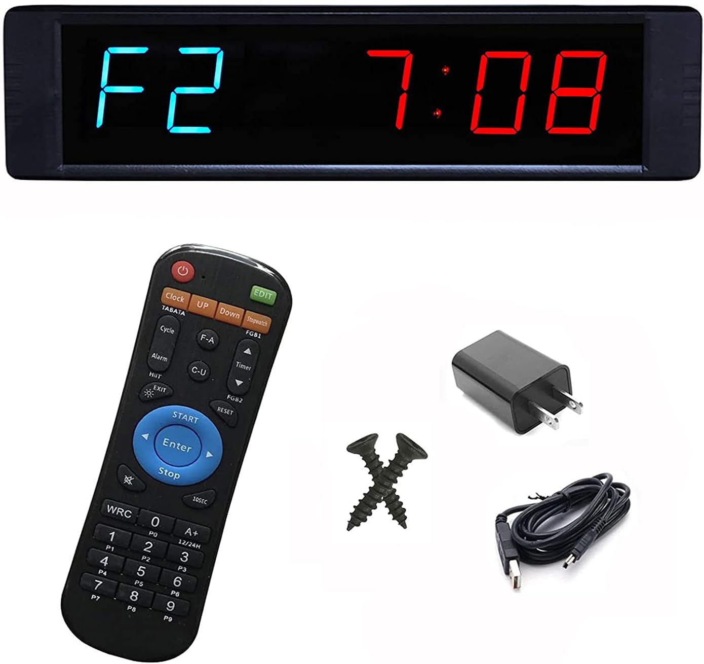 Buy LED Gym Sports Timer, 1 Digits UltraClear Interval Timer Gym Clock