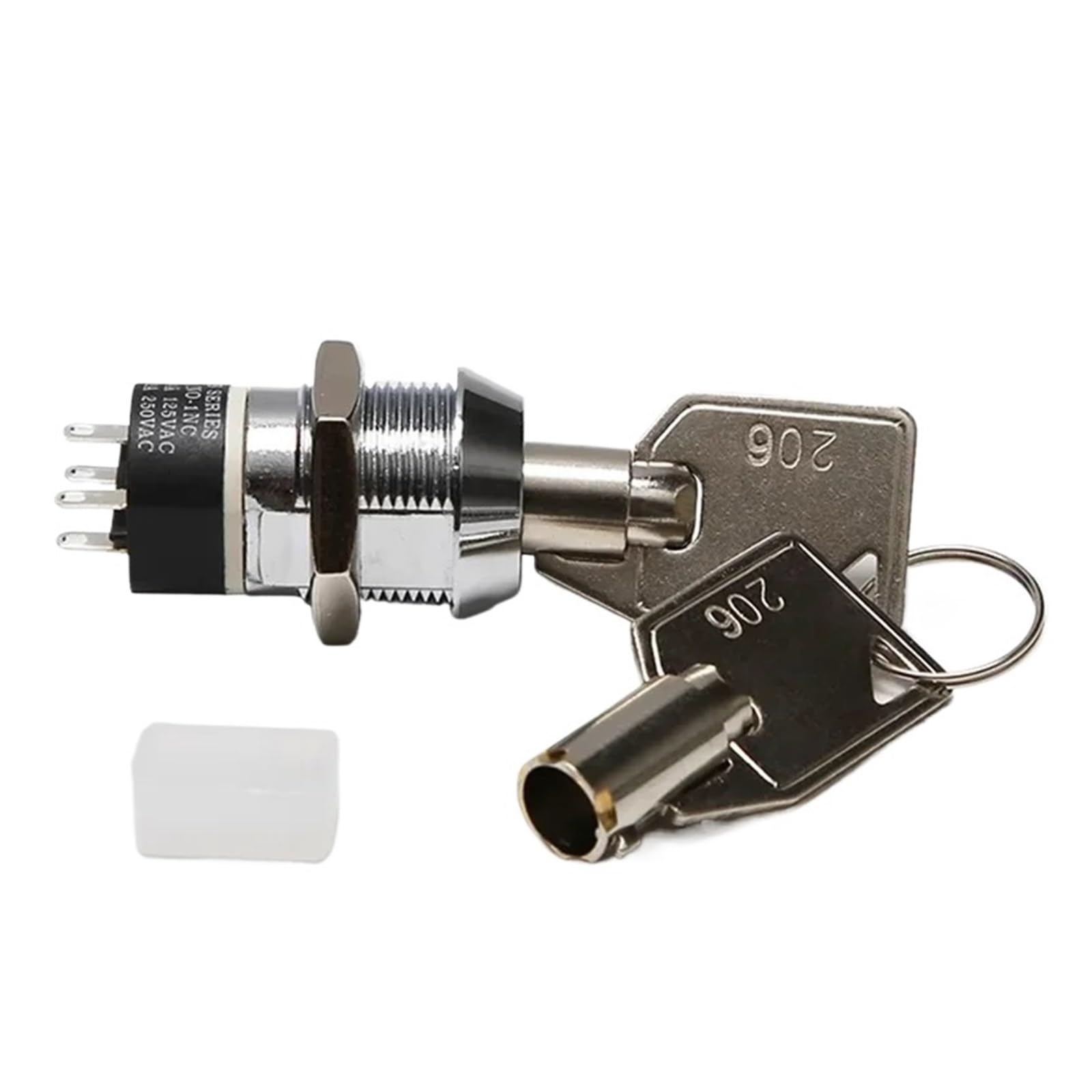 Metall-Schlüsselschalter 5/10Sets 4Pin 19mm Metall EIN-AUS 2Position DPST EINE Serie Elektronische Lock Schlüssel Knopf Schalter 2NO 2NC Drehknopf(1 pullout-1 sets)