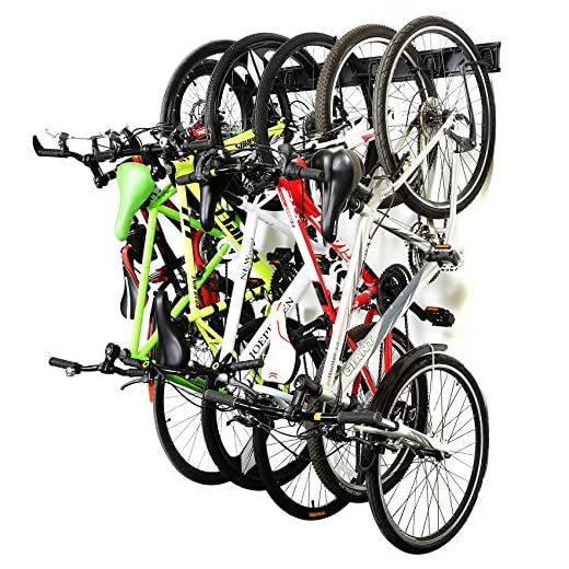 Ultrawall Stainless Steel Bike Storage Rack,6 Bike Storage Hanger Wall Mount for Home & Garage Holds Up to 300lbs, Black