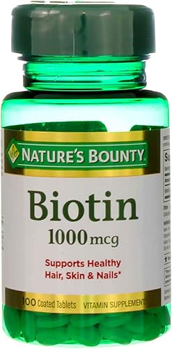 Miniatura 6 de Nature's Bounty Biotina, suplemento vitamínico, apoya el metabolismo para la energía celular y cabello saludable, piel y uñas, 1000 mcg, 100