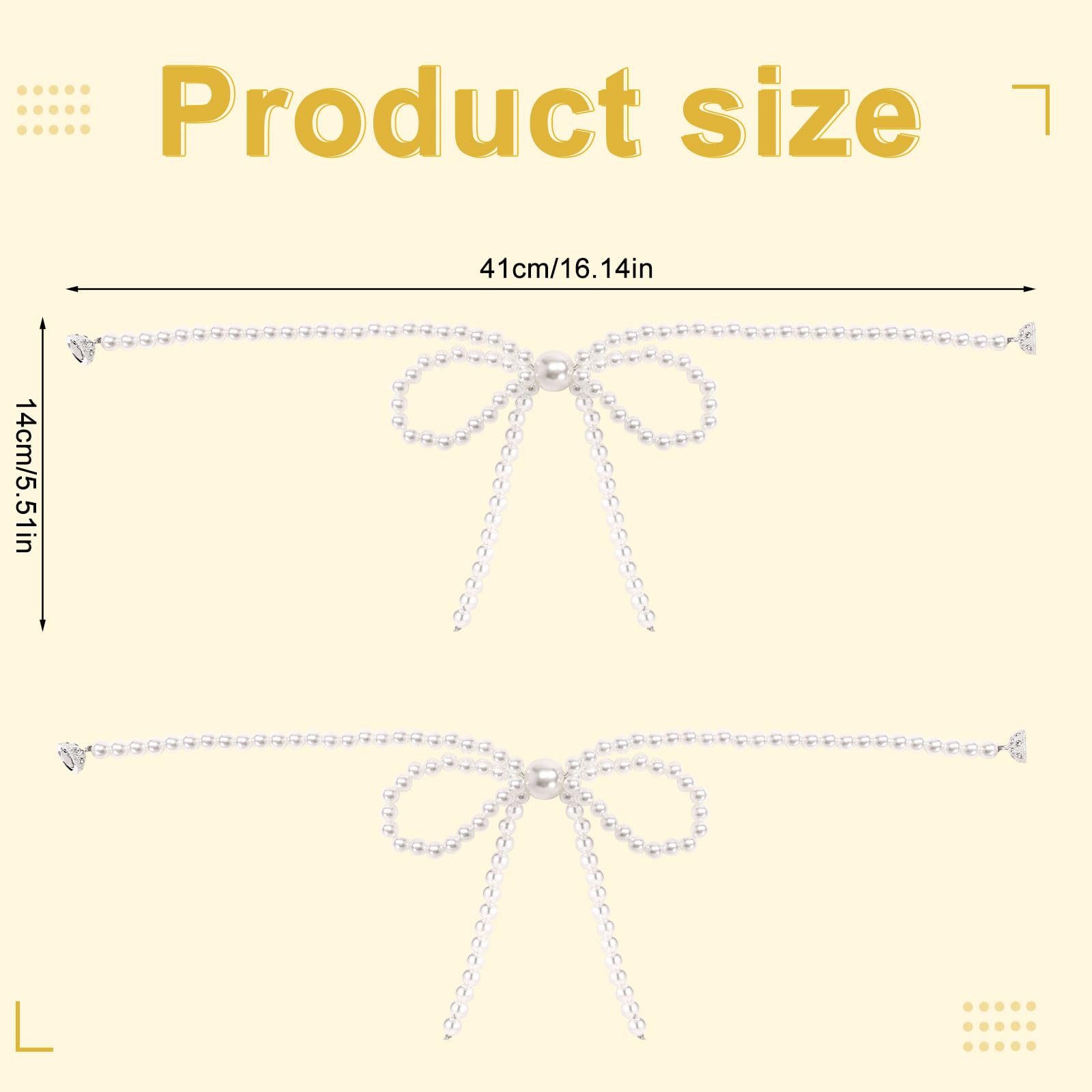 2pcs Bow Magnetic Curtain Tiebacks, White Pearl Curtain Tie Backs Magnet Curtain Tiebacks Holders Elegant Curtain Holdbacks for Draperies Home Hotel Curtain Accessory Decoration