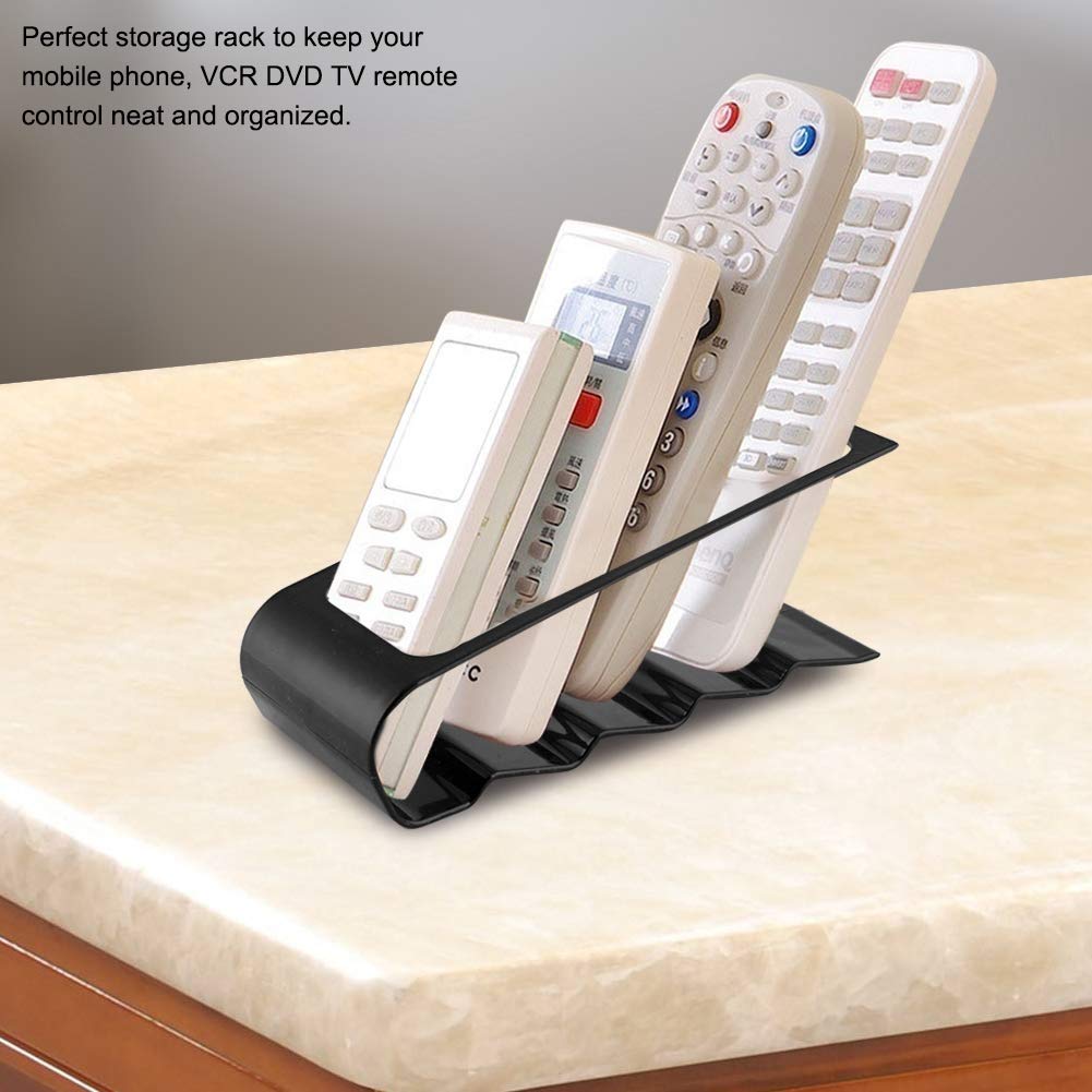 Emoshayoga Support de télécommande, organiseur de télécommande , étagère de rangement pour téléviseur VCR DVD, pour rester bien rangé, noir