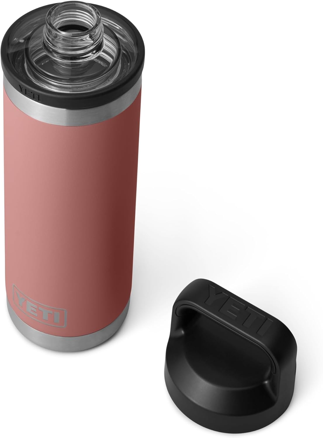 YETI Rambler 18 oz Bottle, Vacuum Insulated, Stainless Steel with Chug Cap, Sandstone Pink