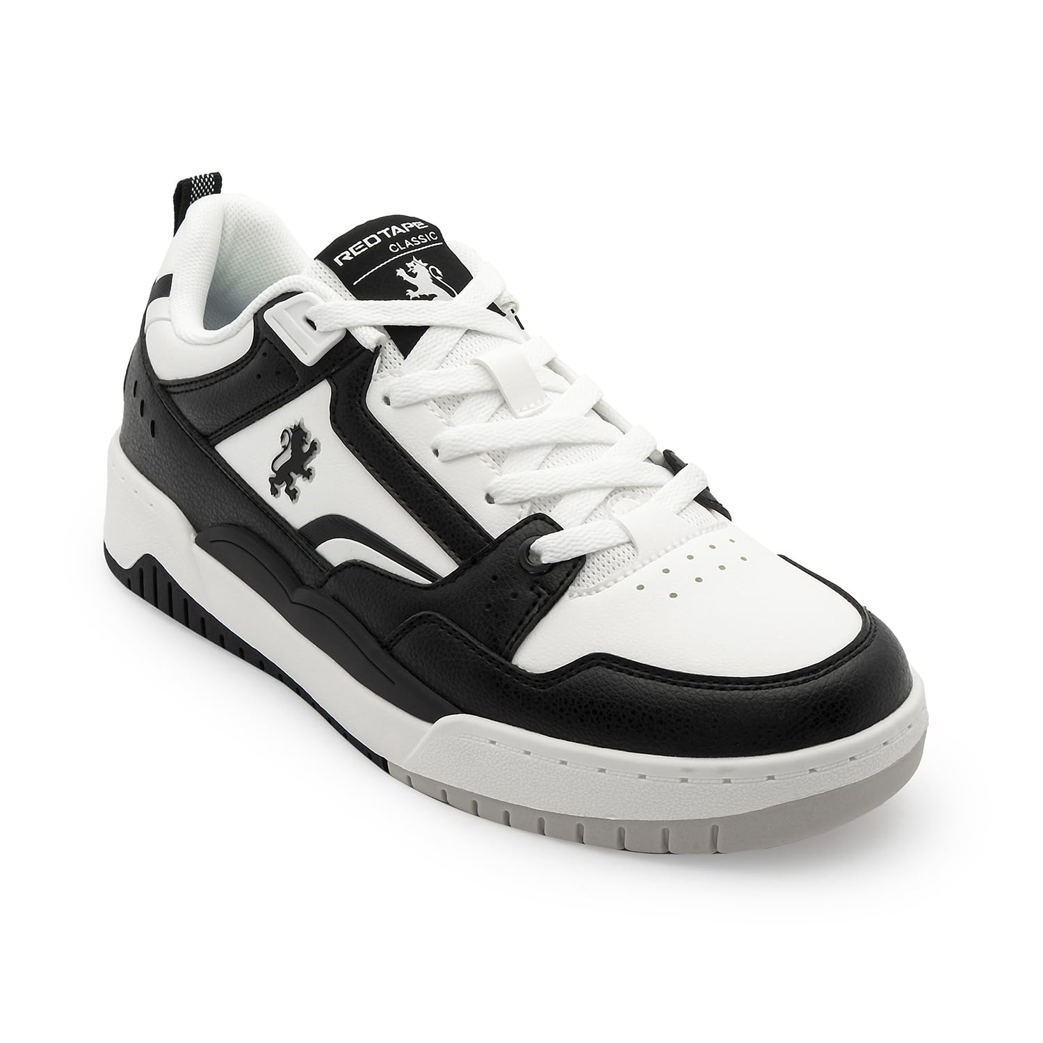red tape Men's Sneakers Black White Pu Round Toe Lace-Up Flexible Support-picture-46