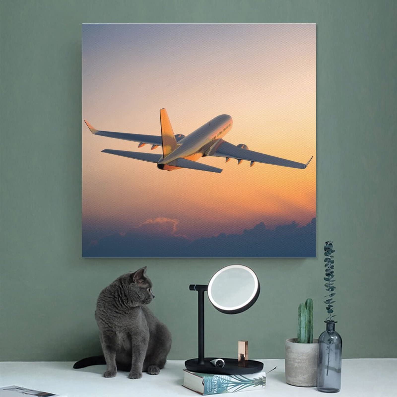 DJUETRUI Tapisserie Murale Cockpit Avion Vintage – Tenture Grand Format Douce Esthétique Salon Chambre
