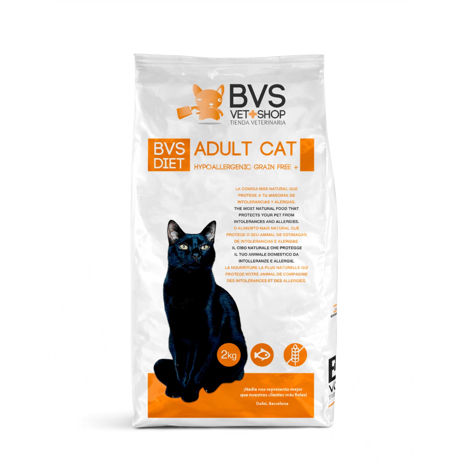 BVS Vet Shop | Adult Cat Hypoallergenic Grain Free para Gatos | Sin Cereales para Gatos Adultos con intolerancias o alergias alimentarias a Partir de los 4 Meses | 12Kg