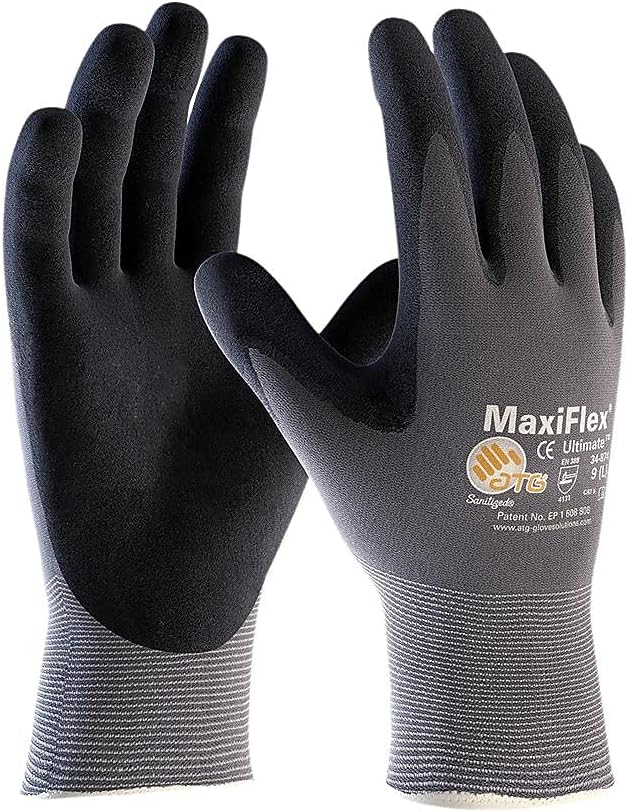 MaxiFlex G-Tek Ultimate Nitrile Coated Gloves, Gray (34-874/XL)