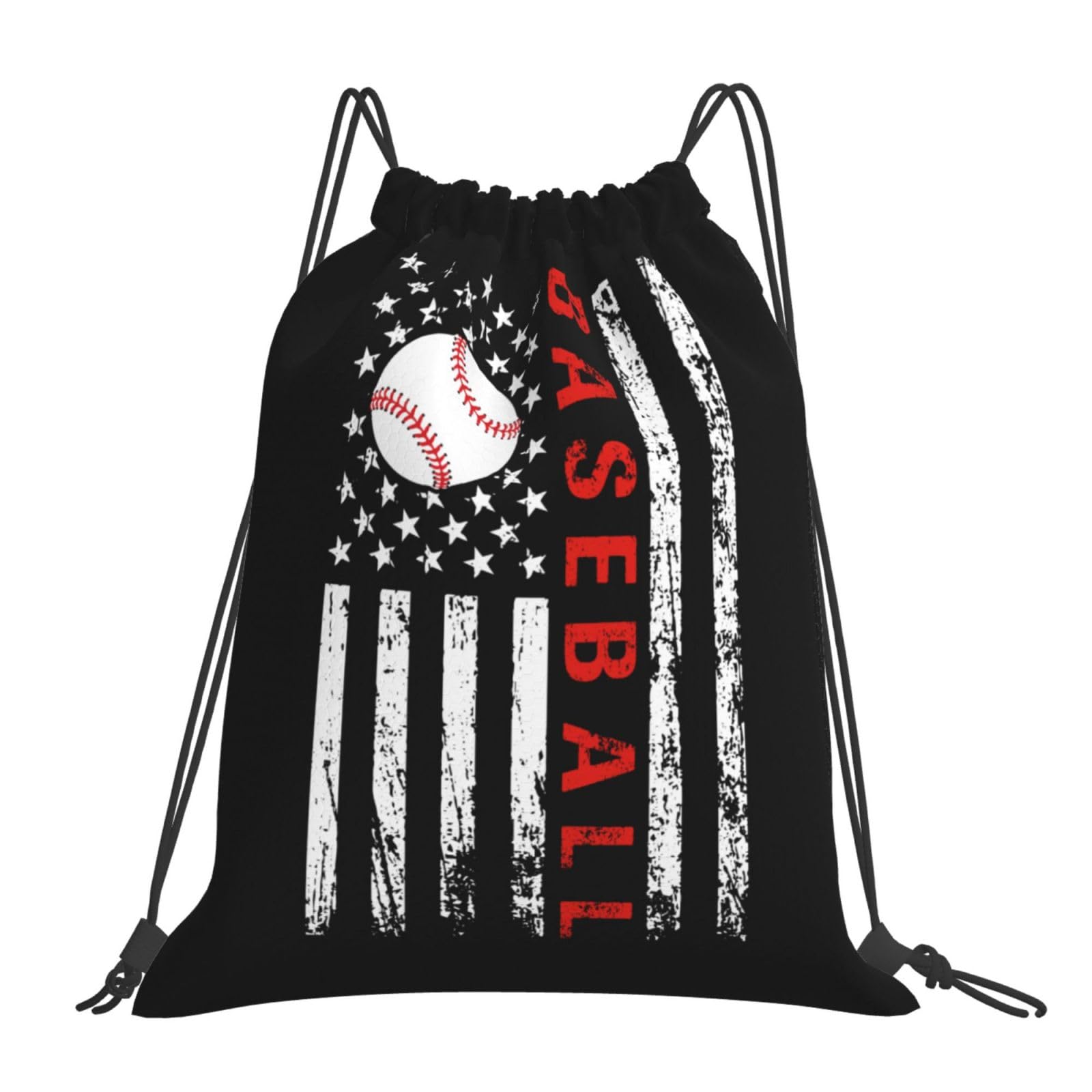 AIMASTZ American Baseball Flag Unisex Drawstring Backpack Bag Sport Gym Swim Travel Sackpack