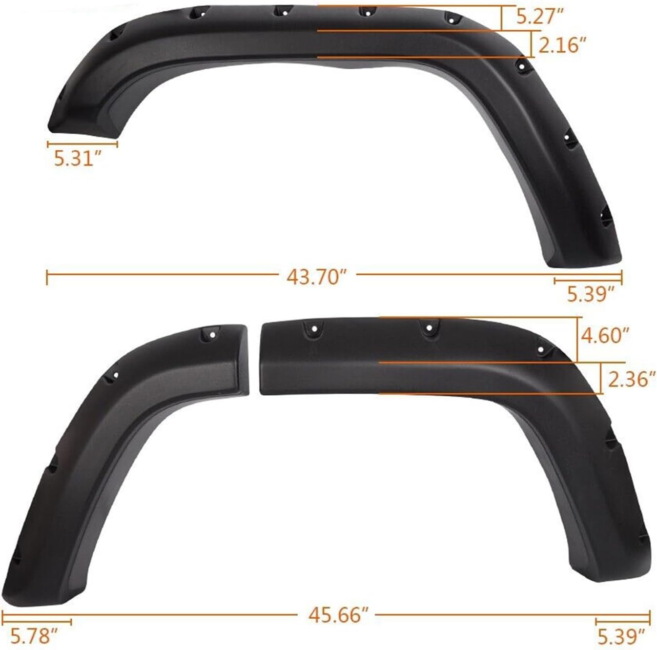 6Pcs Pocket Rivet Wheel Fender Flares Fit for J-P Cherokee Xj 4-door 1984-2001
