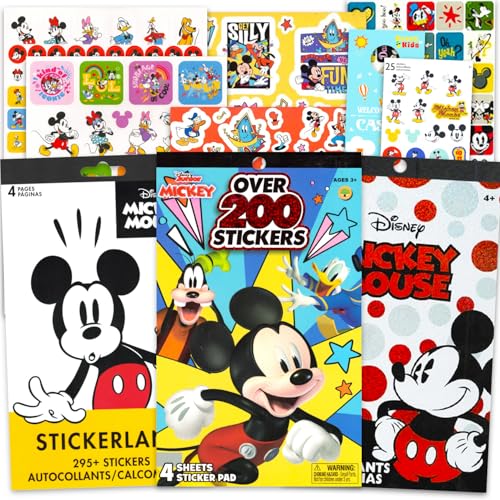 Mickey Mouse Stickers Ultimate Set - Disney Party Supplies Bundle with Over 800 Stickers Featuring Mickey and Minnie Mouse, Donald, Goofy Plus More | Disney Party Favors for Kids, Boys, Girls