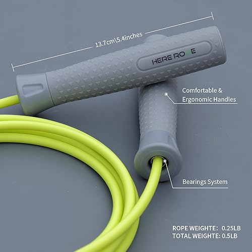 Miniatura 2 de Hererope - Cuerdas de saltar ajustables para fitness, cuerda de saltar con peso de 14 libras para hombres y mujeres, cuerda de saltar con agarre