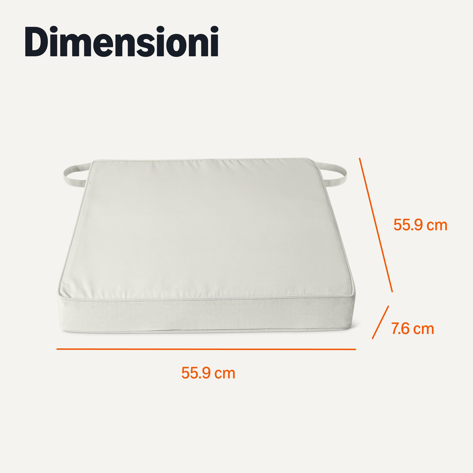 Amazon Basics - Cuscino per Sedia da Giardino. 55.9x55.9x7.6 cm. Beige. Confezione da 2