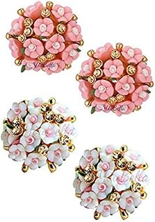 YouBella Jewellery for Women Gold-plated Floral Stud Tops Earings Earrings for Women & Girls Price In India