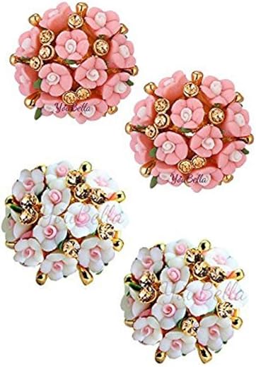 YouBella Jewellery for Women Gold-plated Floral Stud Tops Earings Earrings for Women & Girls