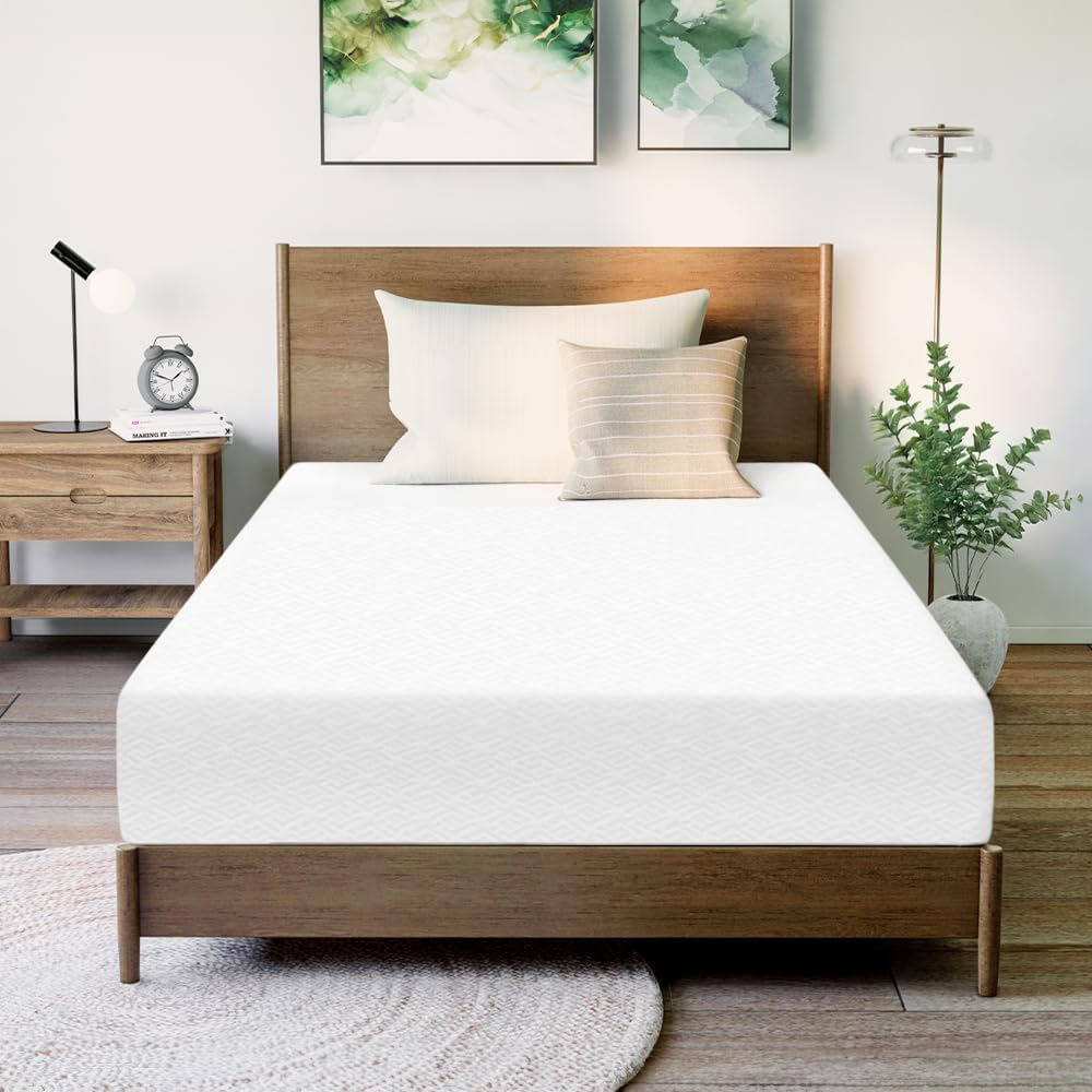 GAESTE 8 Inch Twin Cooling Gel Green Tea Memory Foam Mattress Medium Firm CertiPUR-US Certified Foam, Mattress in a Box Removable Soft Cover No Fiberglass (Twin, 8 in)