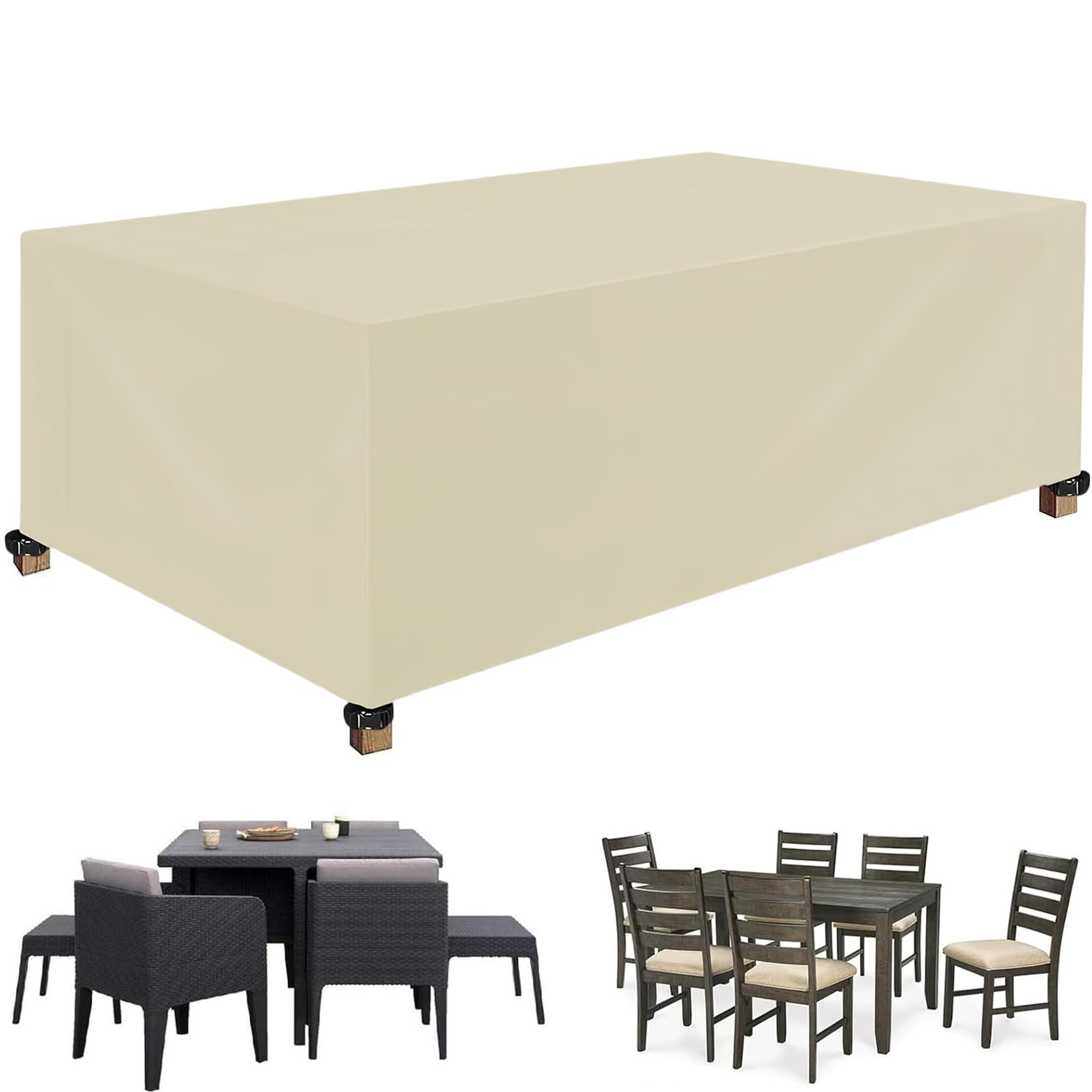 Funda Duradera Para Mesa De Jardín Ovalada Que Protege Contra Desgarros Decoloracion Y Danos Por Rayos Uv 146 X 70 X 80 Cm 92303733