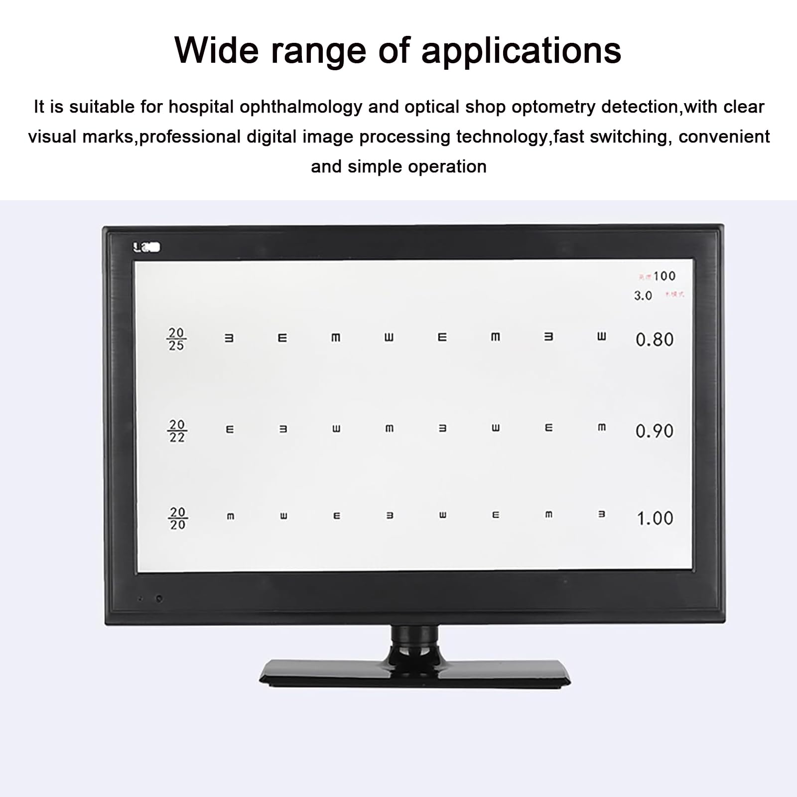Elektronische Sehtafel, CLCD Elektronische Optische Sehtafeln, Computer-Sehtafel, Mehrere Visuelle Ziele, 1-6 M Messabstand Einstellbar, Für Krankenhaus, Optikergeschäft