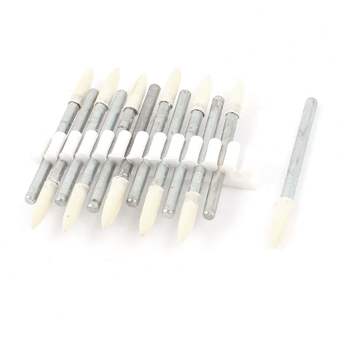 Aexit 12 Pcs Abrasives 3mm drill hole 3x3mm Tapered Wool Felt Buffing Grinding Points for Rotary Tool Model:88as55qo605