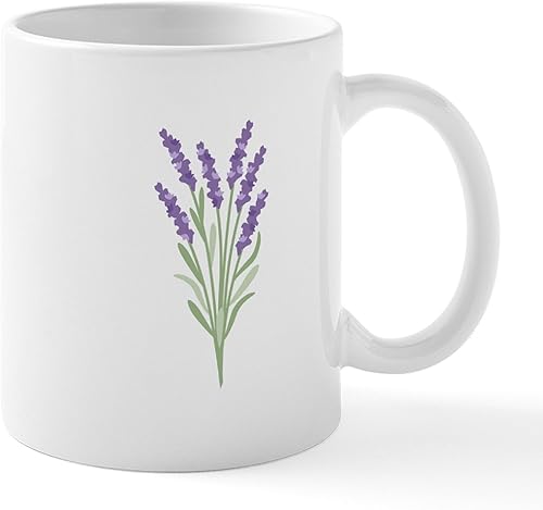 CafePress Tazas de flores de lavanda 11 oz (11.0 fl oz) Taza de café de cerámica