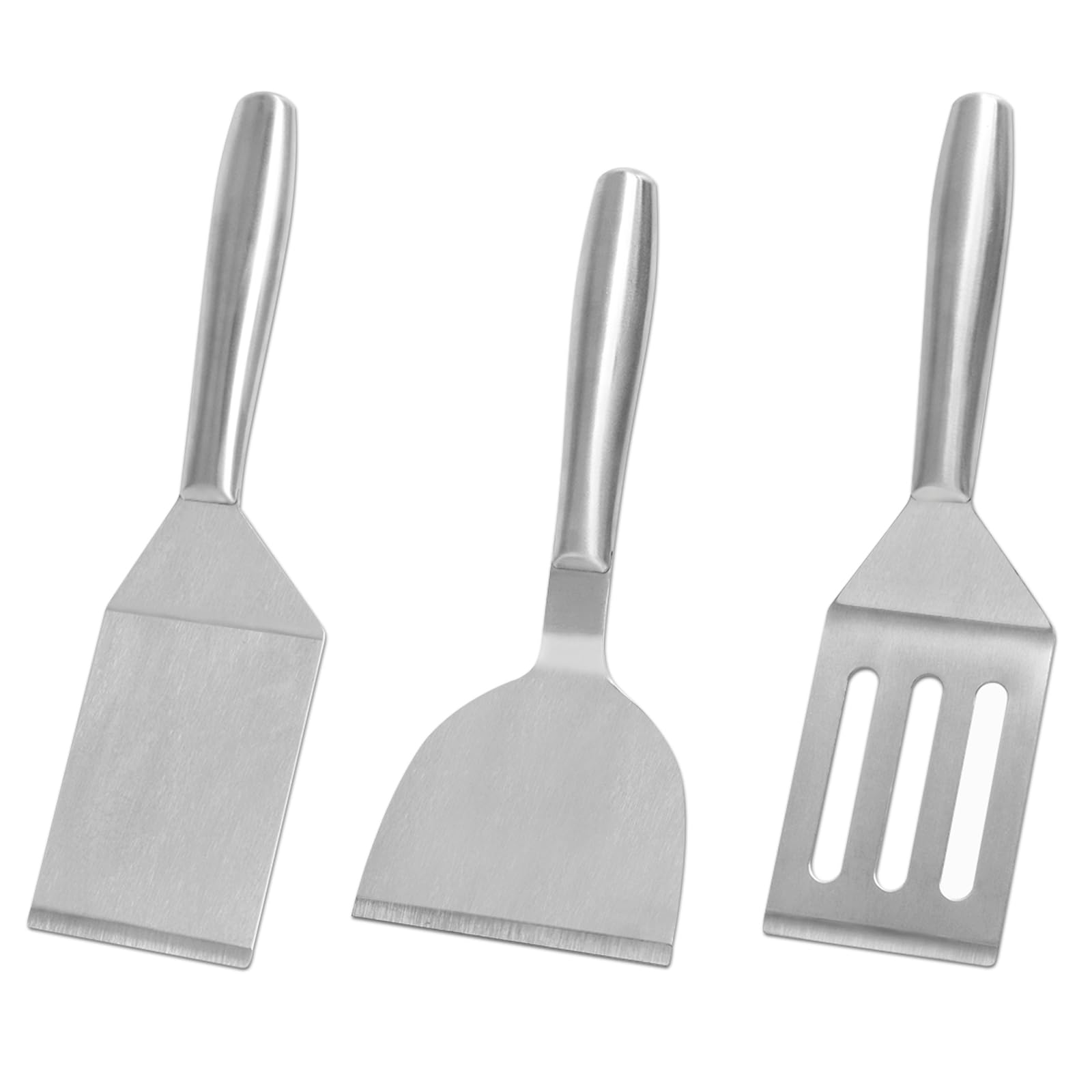 Eolilim Metal Spatula Set of 3, Burger Turner for Eggs, Steak, BBQ