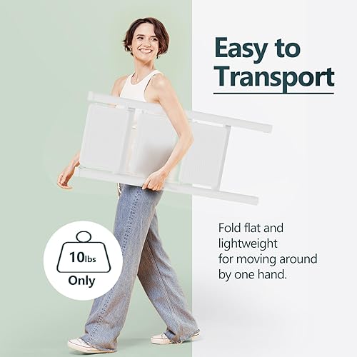 Miniatura 3 de WOA WOA Escalera de 3 escalones, taburete plegable con pedales anchos, taburete compacto para cocina, escaleras de acero resistentes con pies