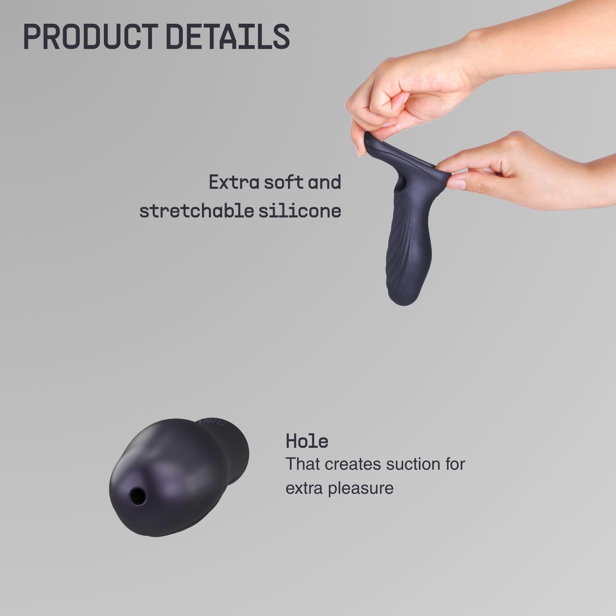 Man WAN Ryzer – Masturbatore Maschile & Guaina Peniena in Silicone Morbido, Sextoy Maschile con Interno ed Esterno Testurizzati, Anello Penieno Integrato, Effetto Succhio, Aumento della Circonferenza