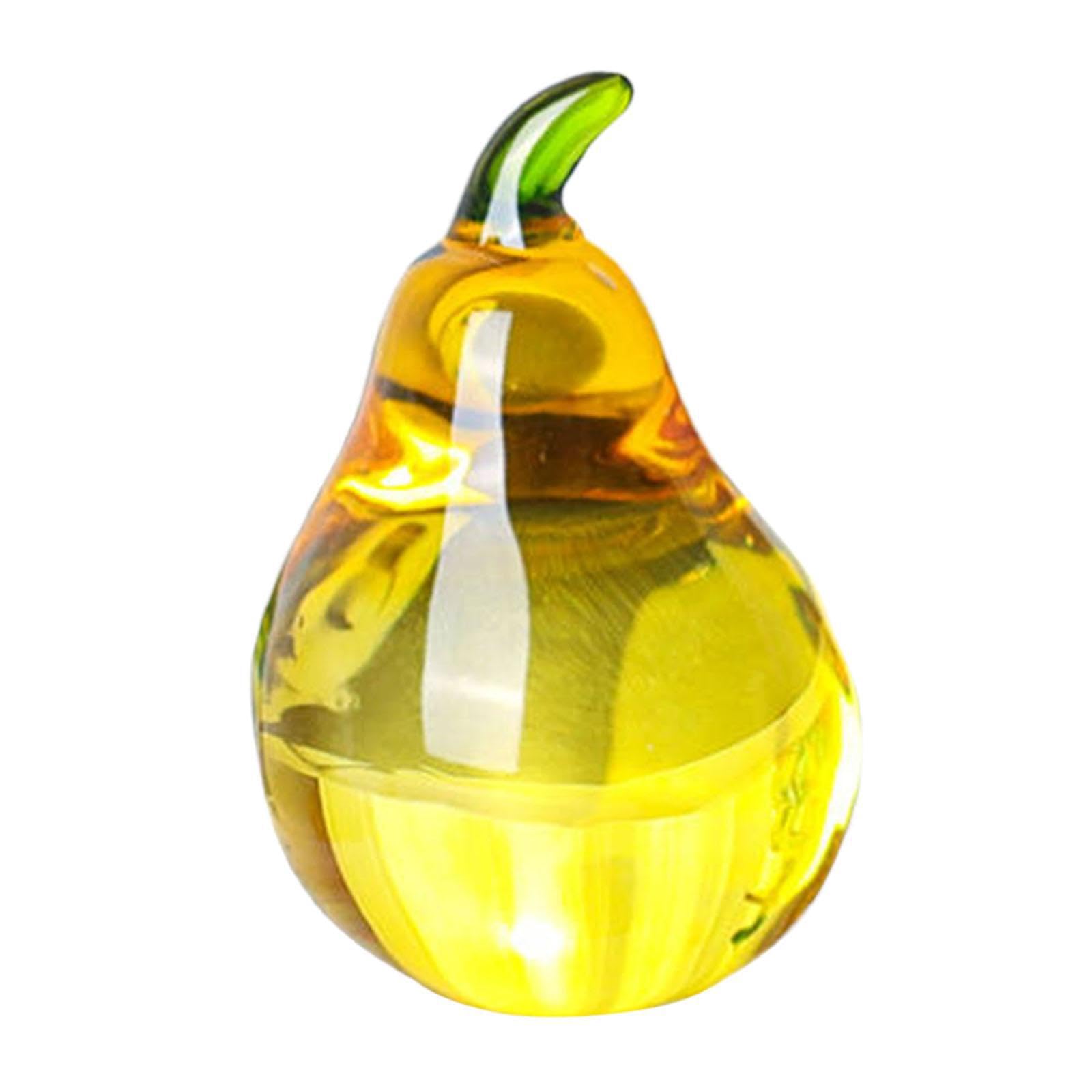 Yixannx Pear Vibrant Fruit Statue Figurine Lifelike Ornamental Sculpture Creative Desktop Decoration For Home Office Living Room Crafts Office Desk Table Car Dashboard Home Decor,
