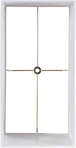 Miniatura 2 de Aspen Creative 36010, pantalla rectangular contemporánea de araña de tela de lino blanco, (8 + 16 pulgadas), parte superior x (8 + 16 pulgadas),