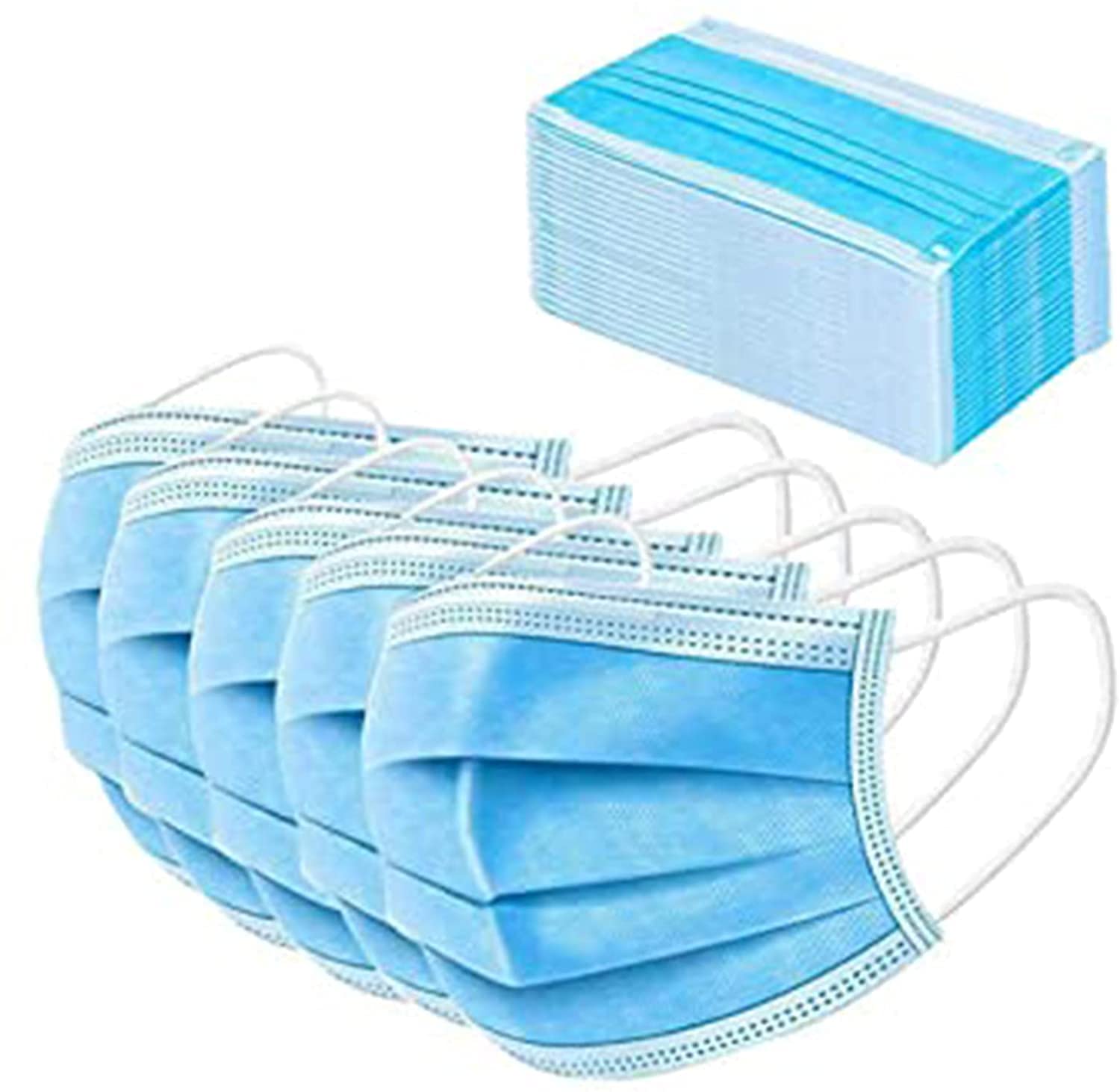 D2care 3 Ply Nonwoven Fabric Disposable Breathable Anti Pollution surgical Face Mask with ELASTIC EAR LOOP Without Valve For Men and Women ( Blue , 50) (B0947F6TSZ) Amazon Price History, Amazon Price Tracker