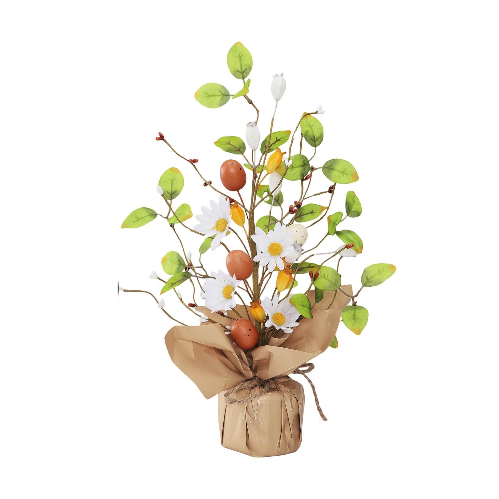 Huevo de Pascua de flores de primavera con centro de mesa floral para el hogar