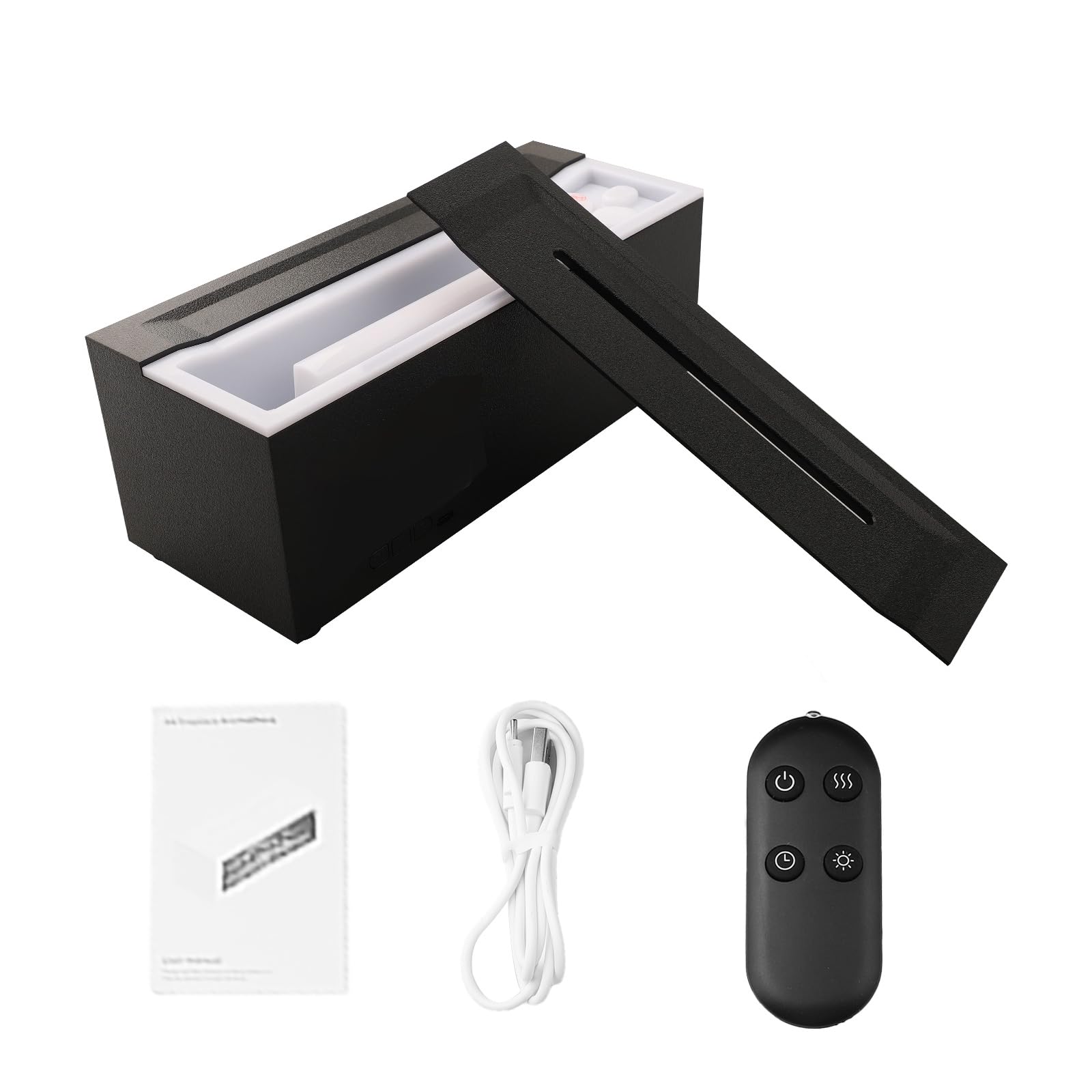 ZYWUOY Diffuseur de cheminée, diffuseur d'arôme de flamme 3D, humidificateur coloré avec télécommande, modes d'éclairage doubles, pour la maison et le bureau (noir)