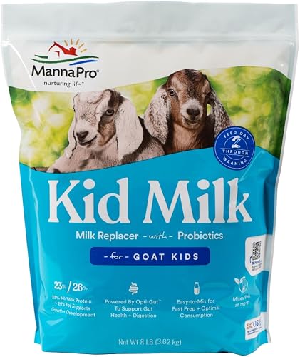 Manna Pro Goat Kid Milk Replacer - High in Protein to Support Growth - Powered by Opti-Gut to Support Gut Health & Digestion - Easy-To-Mix Formula - 8 Pounds
