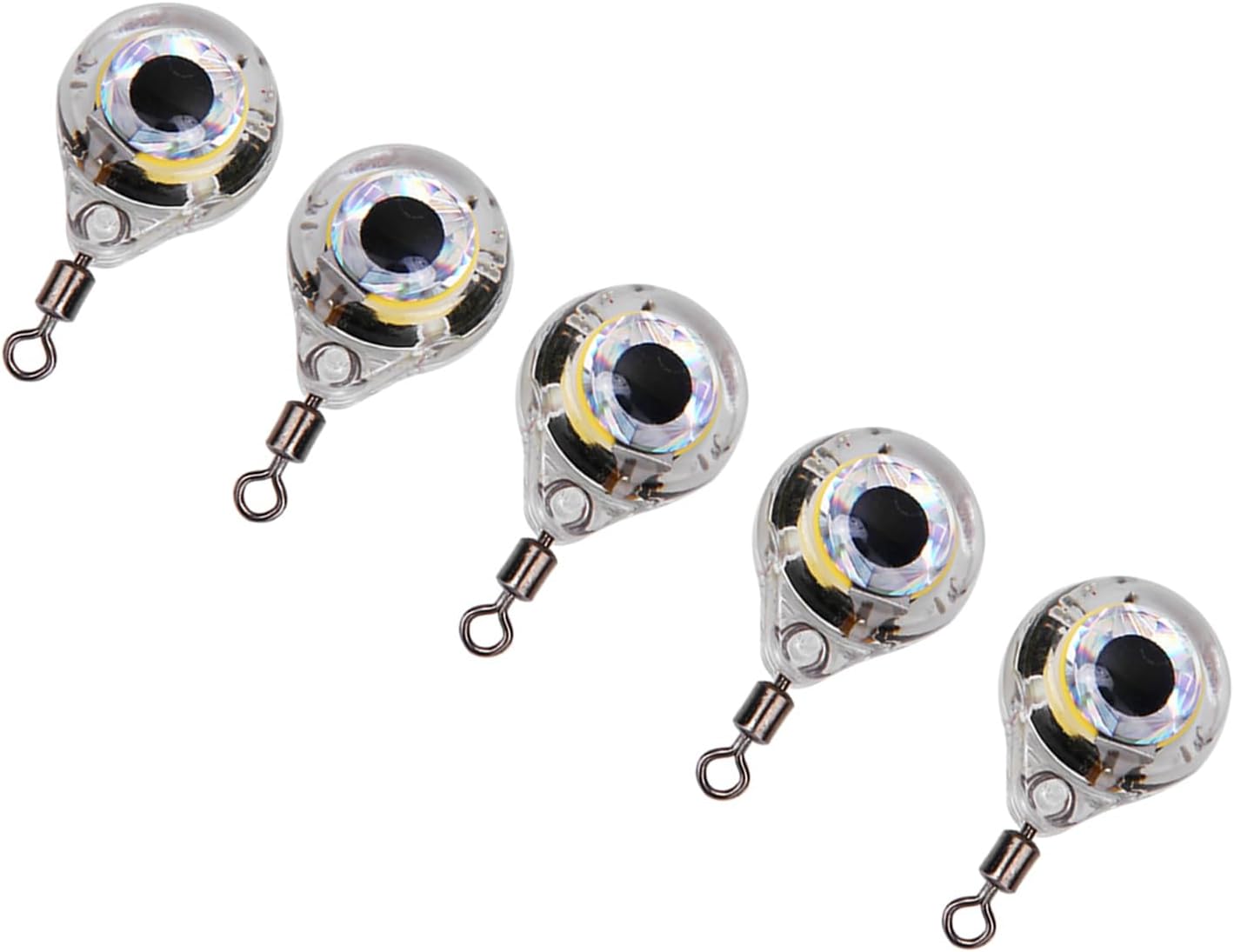 Karlak Fishing Lure Light Eye Shaped Bright Attractor Tool 5 Pcs for Night Fishing with Multicolor Options