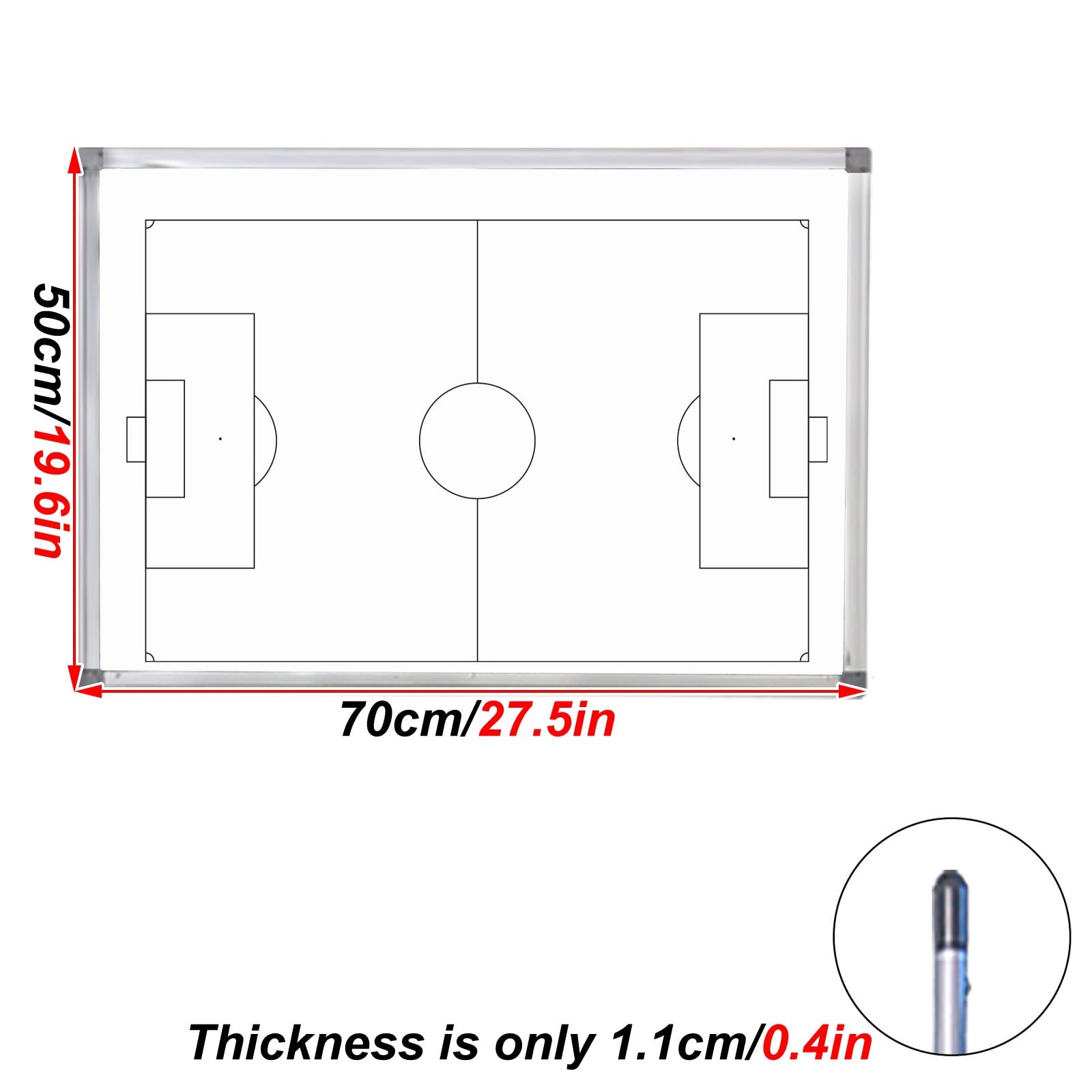 Lavagnetta Tattica Calcio, Lavagna Magnetica Calcio, con Supporto a Treppiede, Accessori Completi, Portatile, Ideale per Spiegazioni e Dimostrazioni