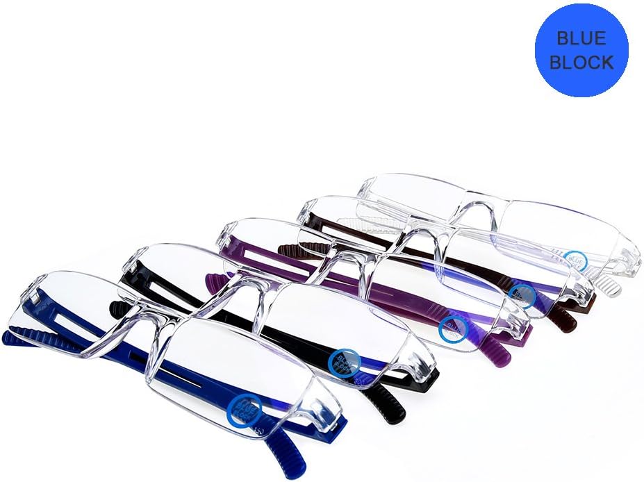 DOOViC 5 Pack One-Piece Design Reading Glasses Lightweight Blue Light Blocking Computer Readers Anti Eyestrain/UV/Dryness - Image 7