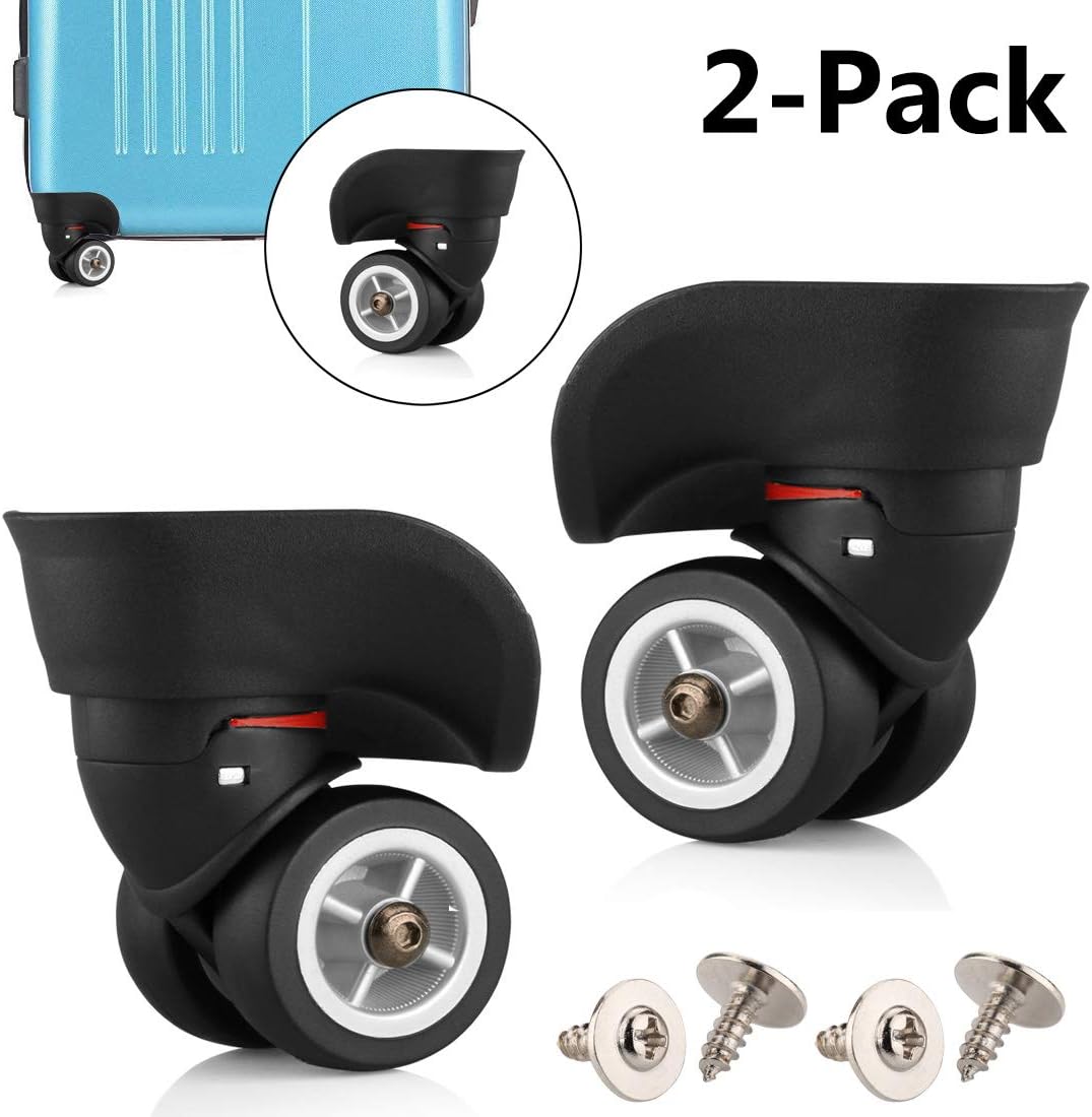 Luggage Wheels Replacement, 360 Degree Swivel Caster Wheel Outdoor Luggage Travel Suitcase Replacement Wheel for Luggage Suitcase Trolley(1 Pair)