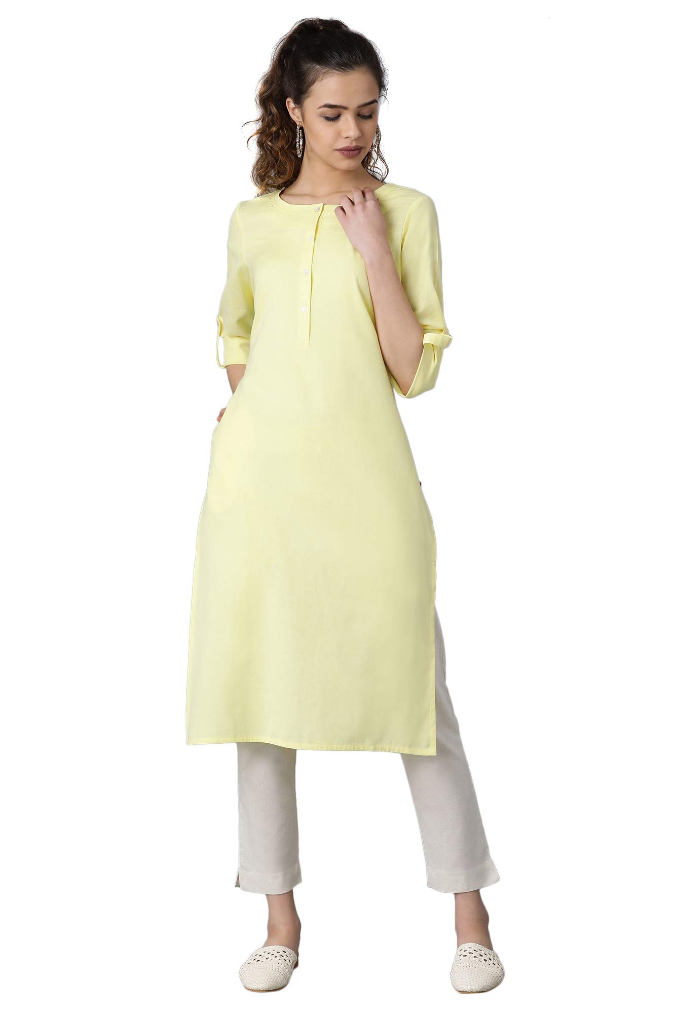 W for Woman Women's Cotton Straight Kurta