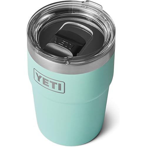 YETI Rambler 16 oz Stackable Tumbler, Vacuum Insulated, Stainless Steel with MagSlider Lid, Seafoam