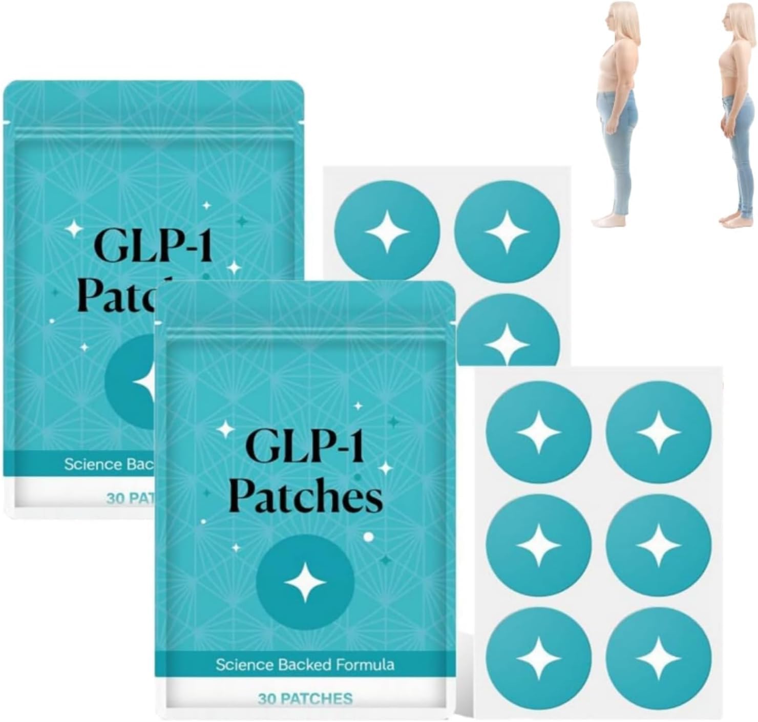 Ledisa GLP1 Patches, Ledisa GLP1 Support Patch for Men and Women, Natural Ingredients Cosmetic Patch (30PCS*2)