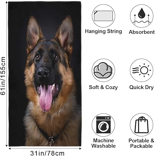 Miniatura 10 de Toalla de baño para niños, piscina, playa, 30 x 60 pulgadas, Doberman Pinscher Dog Toalla de playa de microfibra de secado rápido de gran tamaño,