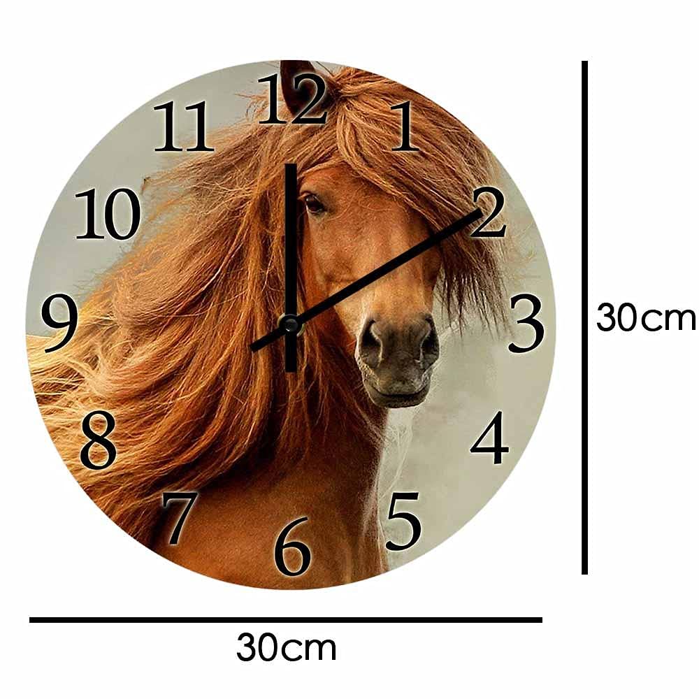 Amazon.co.jp: 馬蹄形農家の装飾のための馬の頭の印刷壁時計