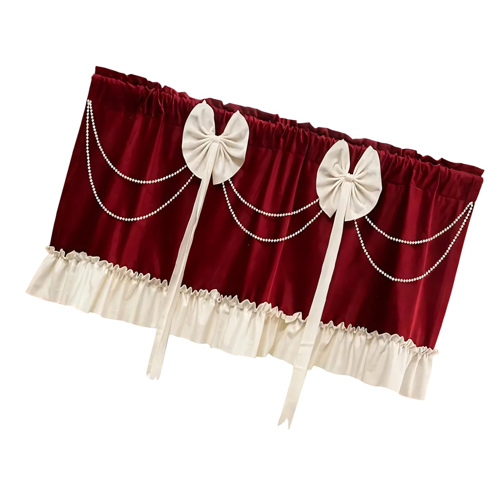 Tsophreniq Decorative Window with Lace Provide Privacy While Allowing Light Bowknot Curtain