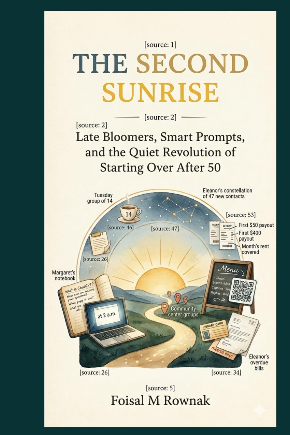 THE SECOND SUNRISE: Late Bloomers, Smart Prompts, and the Quiet Revolution of Starting Over After 50; A Masterclass in Re-invention