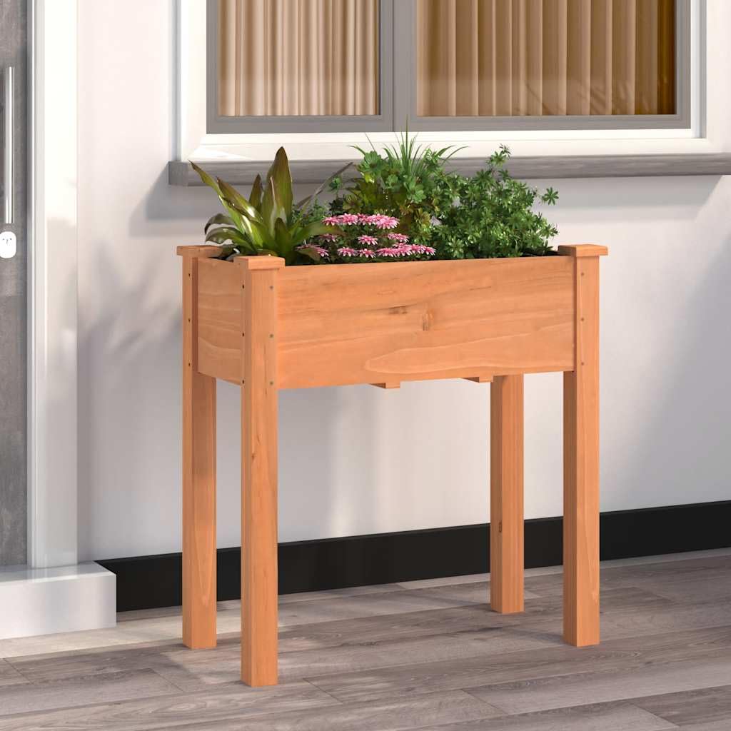 Fioriera Legno Massello Abete con Fodera Marrone 71x37x76 cm | Vaso rettangolare rialzato per orto e fiori, ideale per arredare il balcone, il terrazzo o il giardino di casa.