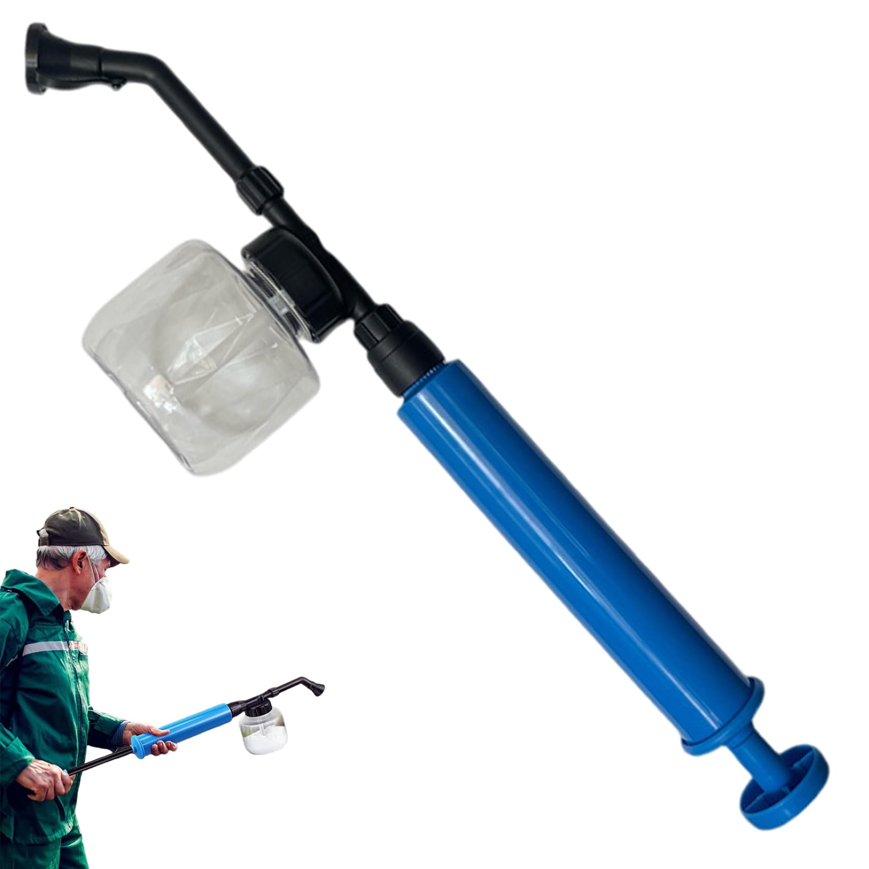 Diatomaceous Earth Duster 250ml Retractable Powder Duster Air Gun Adjustable 17-37 Inch Powder Applicator for Indoor and Outdoor Gardening